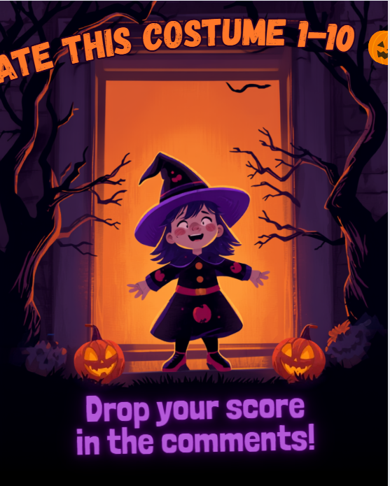 Halloween costume rating social media post