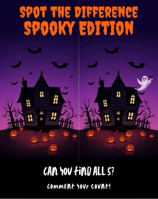 Halloween spot the difference social media post
