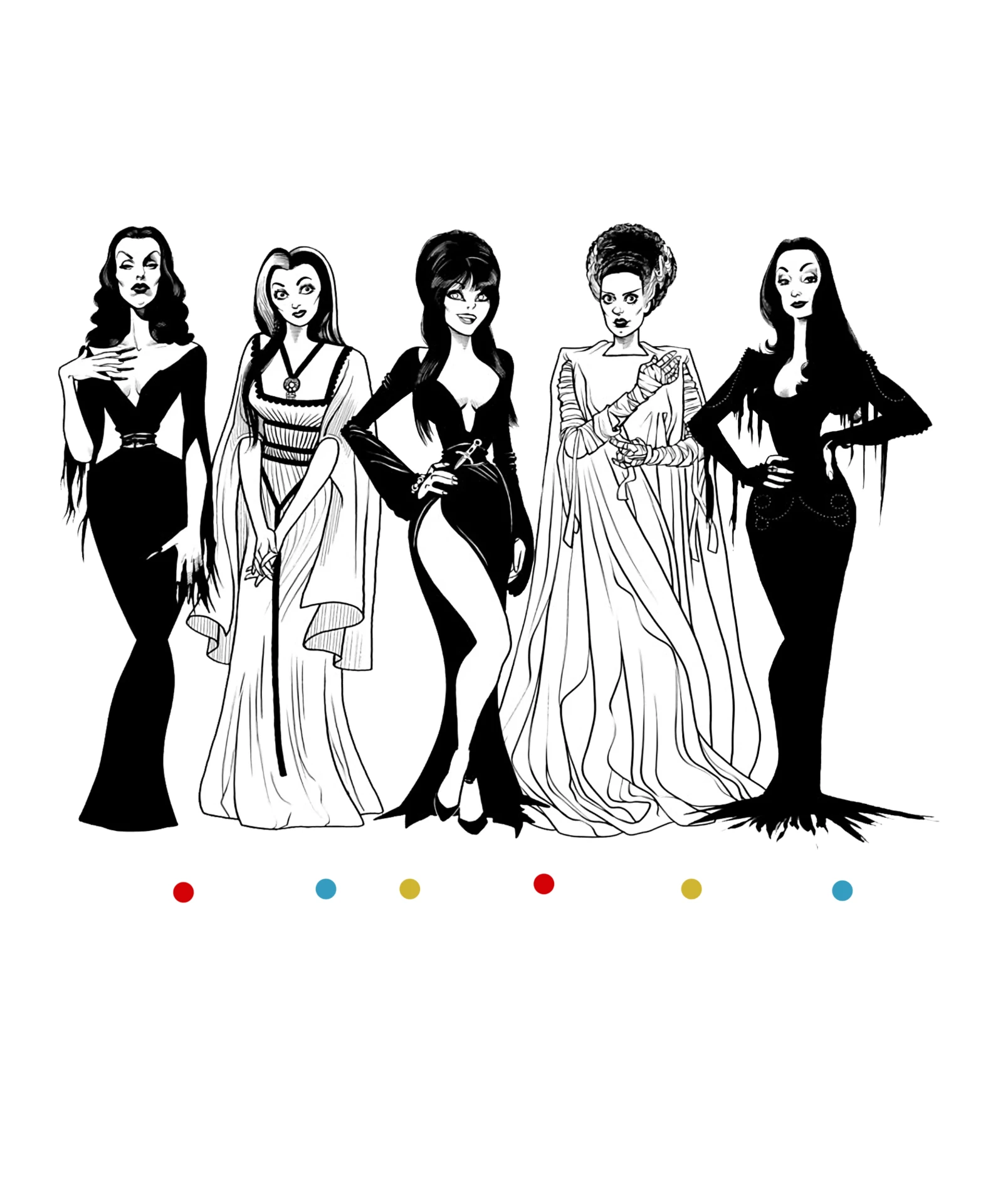 Black and white classic horror women artwork