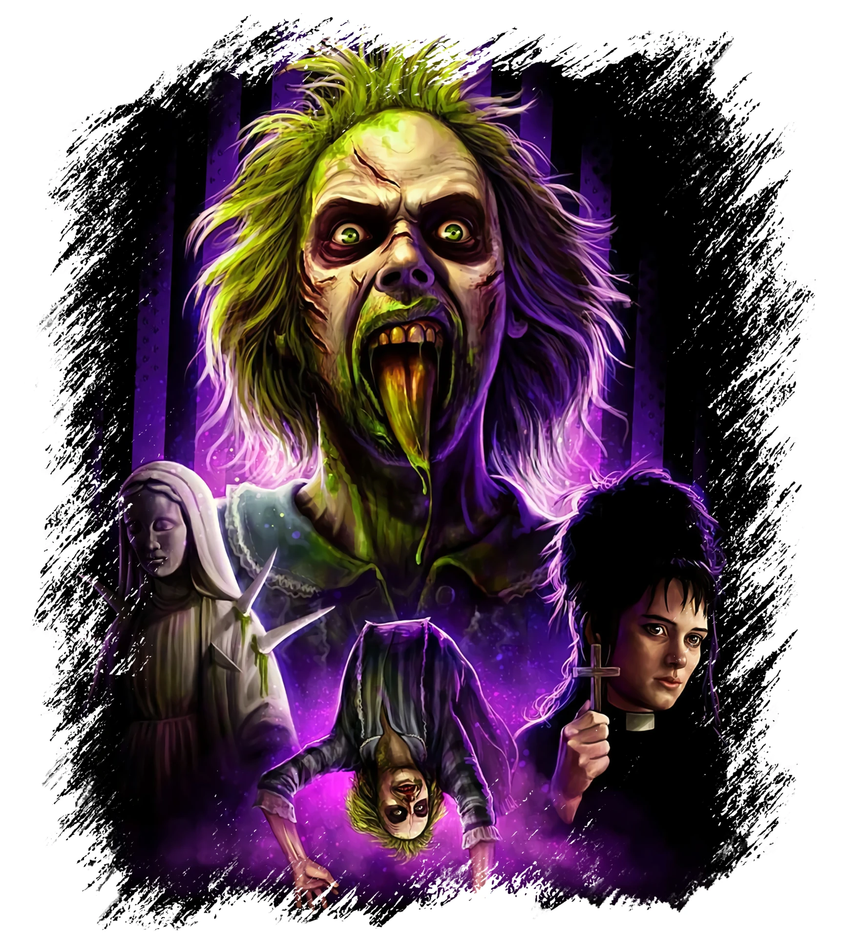 Colorful horror character collection artwork